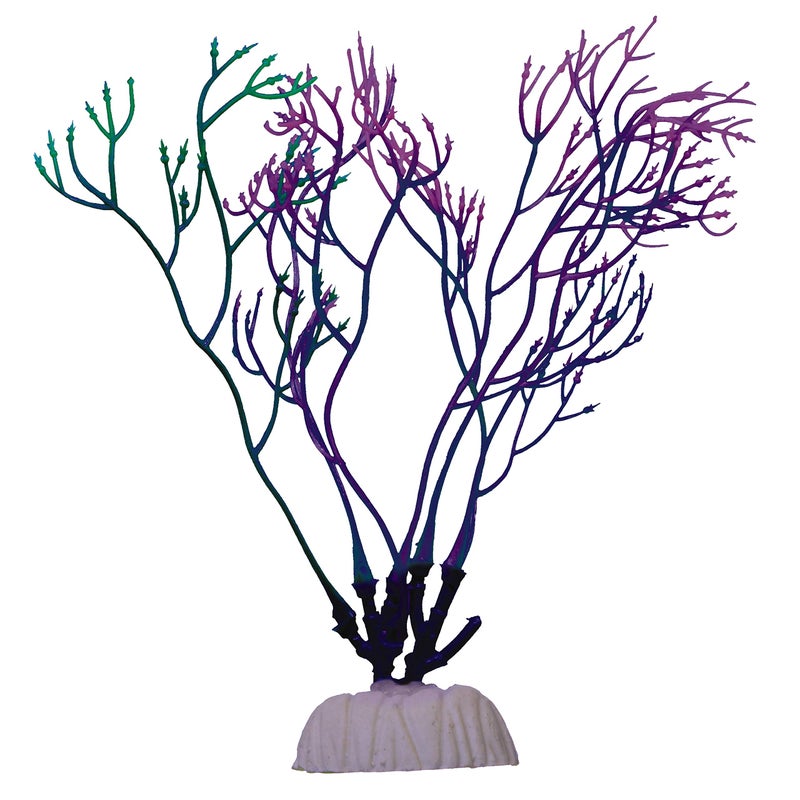 GloFish Red Algae Plant Aquarium DÃ©cor, Red Small, Fluorescent Under Blue LED Light - Image 2